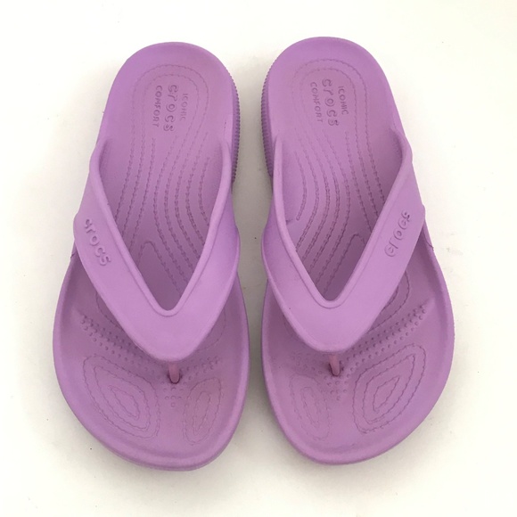 CROCS Flip Flop Sandals Classic ll Lilac Purple Thong Sandals Women’s Size 7 - Picture 4 of 14